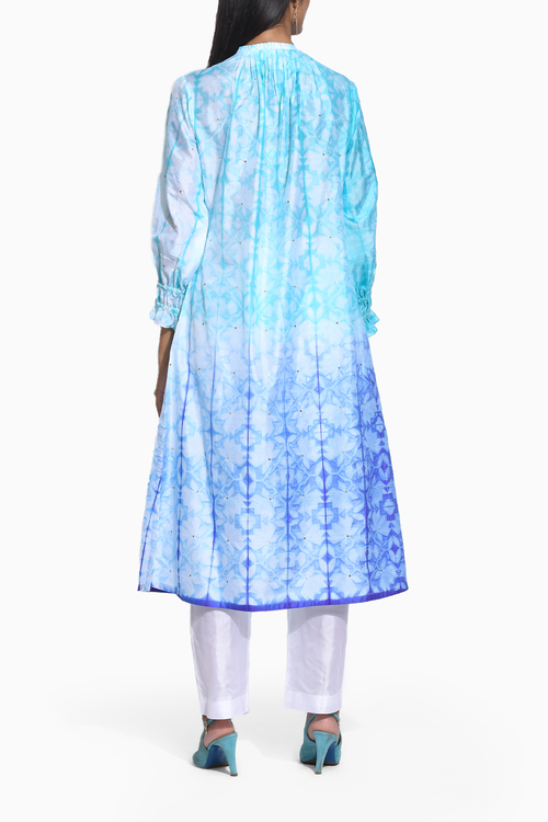 Blue Purple Ombre Shibori Dress