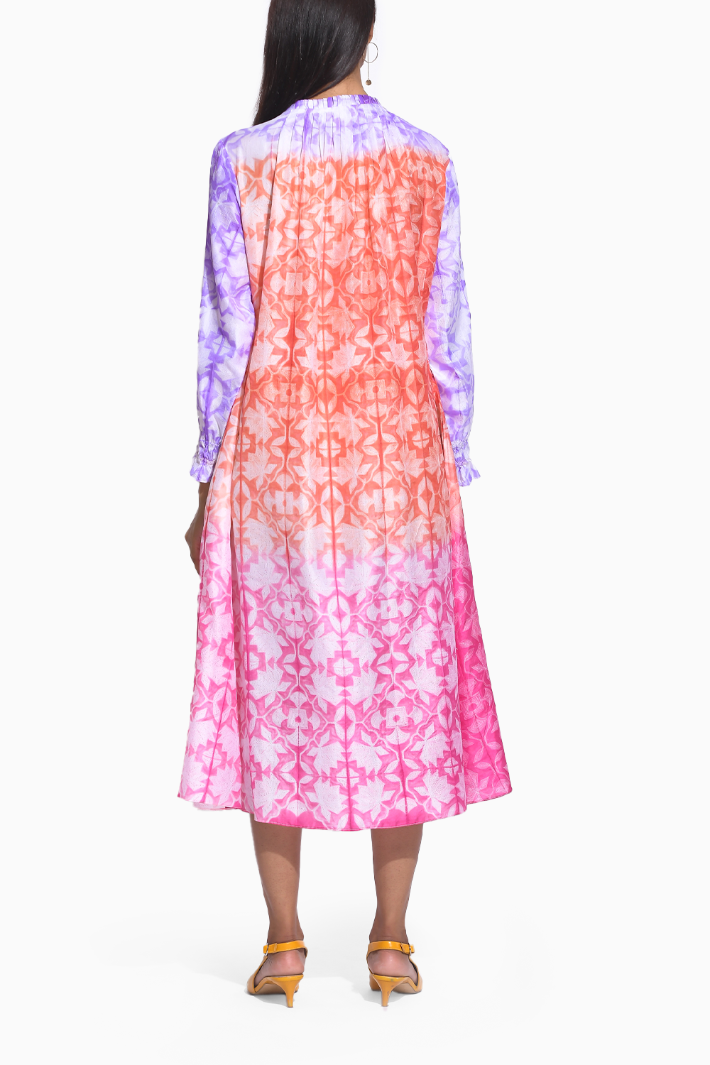 Rust Pink Ombre Shibori Dress