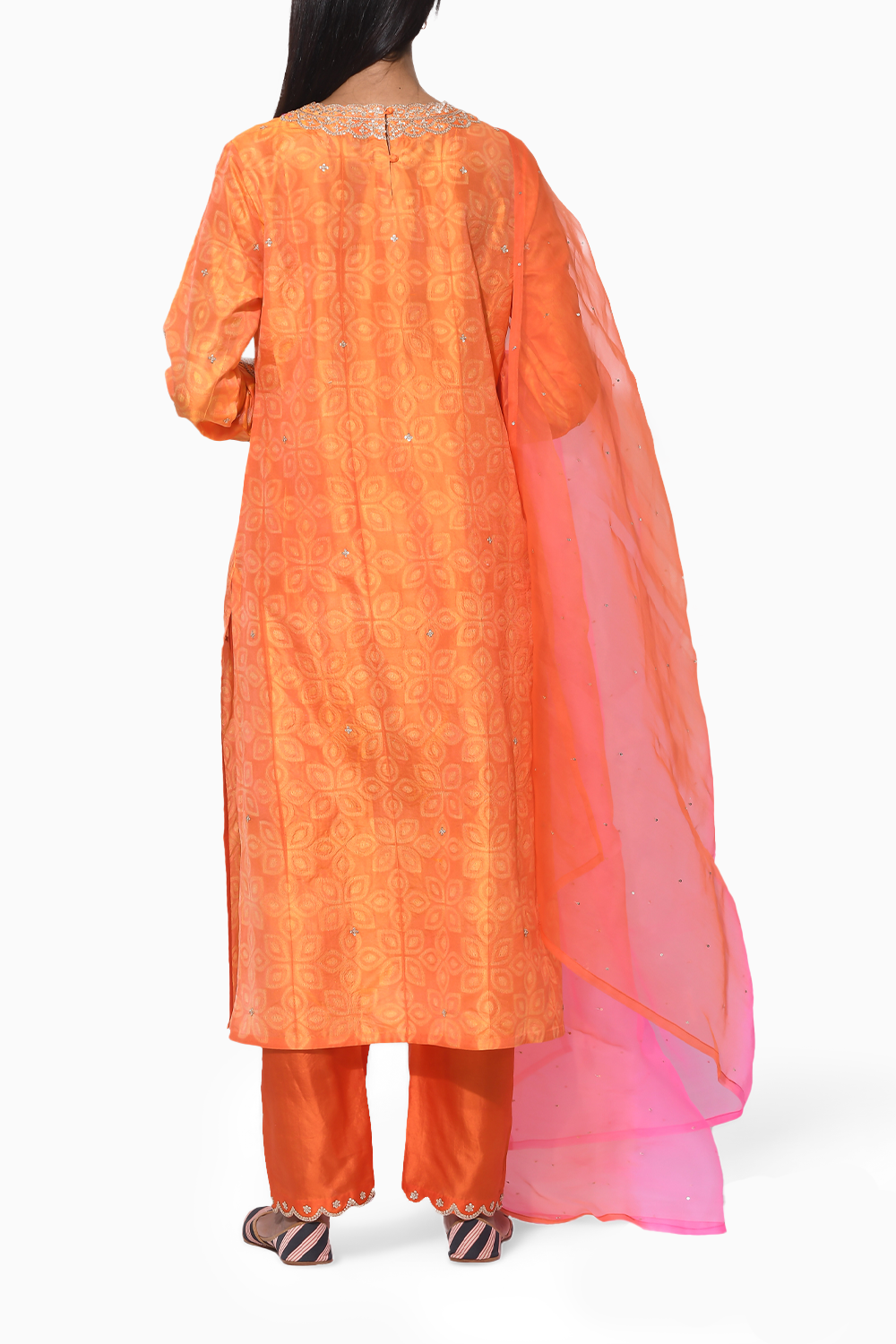 Gulkand Orange Yellow Embroidered Kurta Set