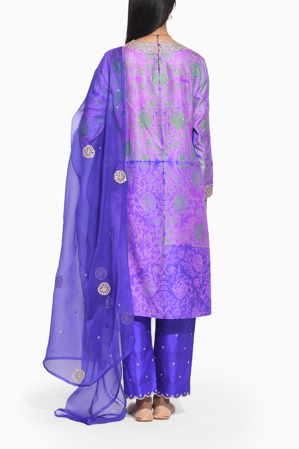 Gulkand Purple Embroidered Kurta Set