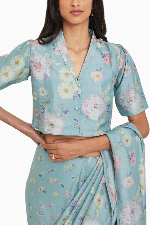 Amore Sage-Green Mulberry Silk Blouse
