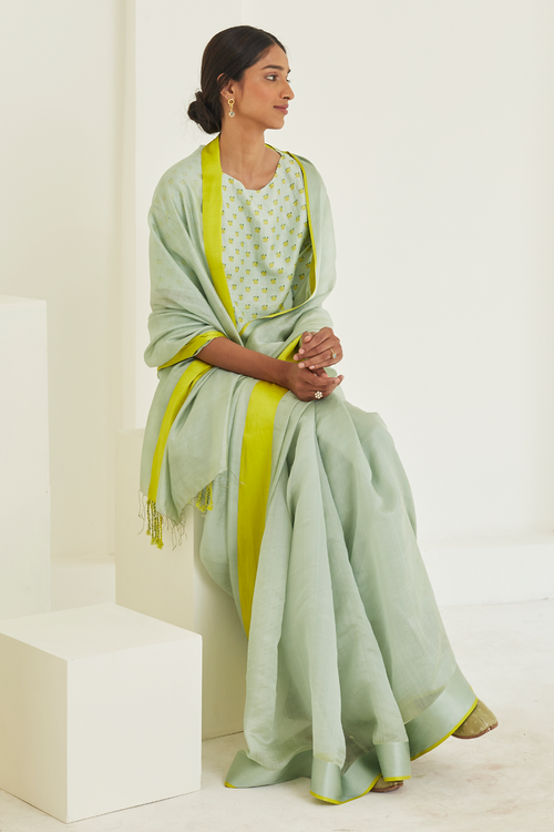 Calm Seafoam Mulberry Silk Blouse