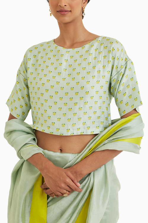 Calm Seafoam Mulberry Silk Blouse
