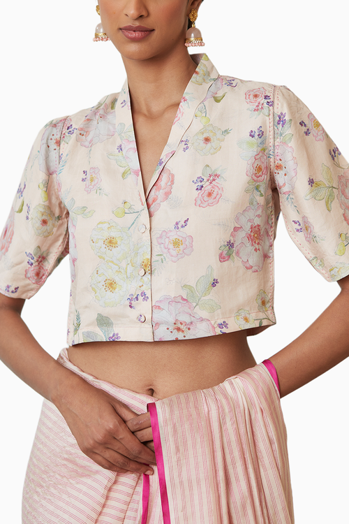 Amore Champagne Mulberry Silk Blouse