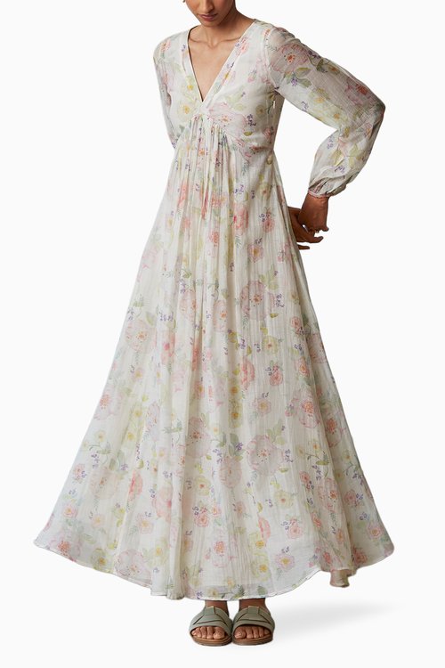Gratitude Ivory Sooti Chanderi Dress