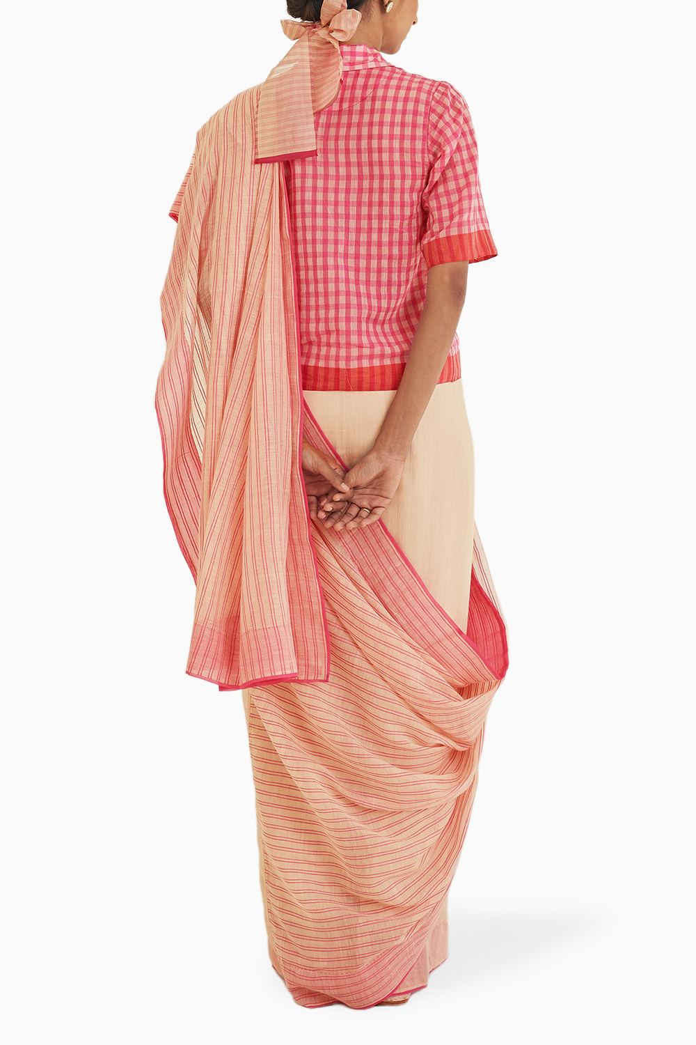 Nostalgia Pink Fine Silk Khadi Saree