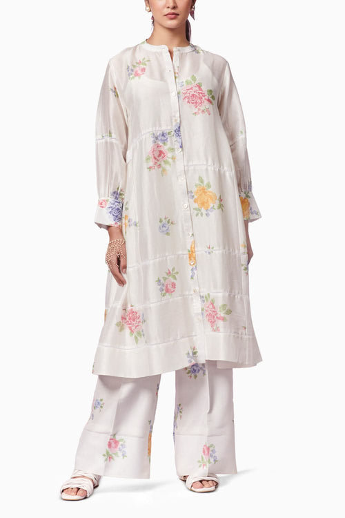 Summer Rose Kurta and Trousers Coord Set