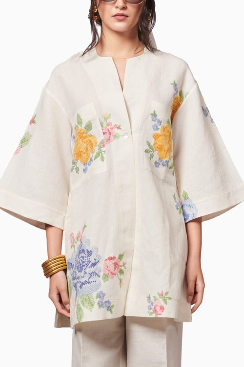 Summer Roses Kurta Shirt