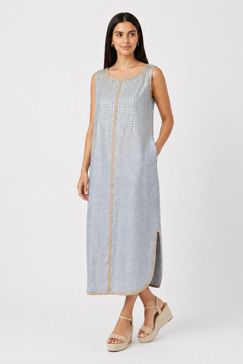 Periwinkle Sunlit Tiles Roots Dress