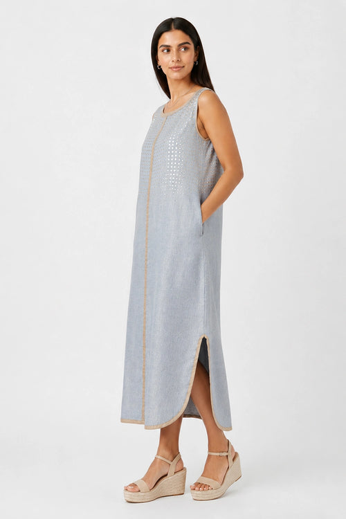 Periwinkle Sunlit Tiles Roots Dress