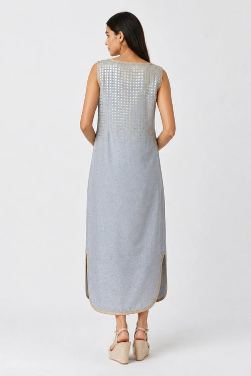 Periwinkle Sunlit Tiles Roots Dress