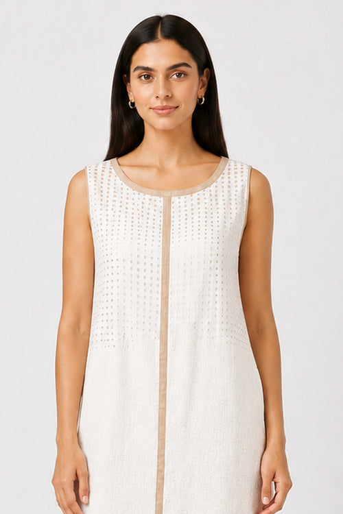 White Sunlit Tiles Roots Dress