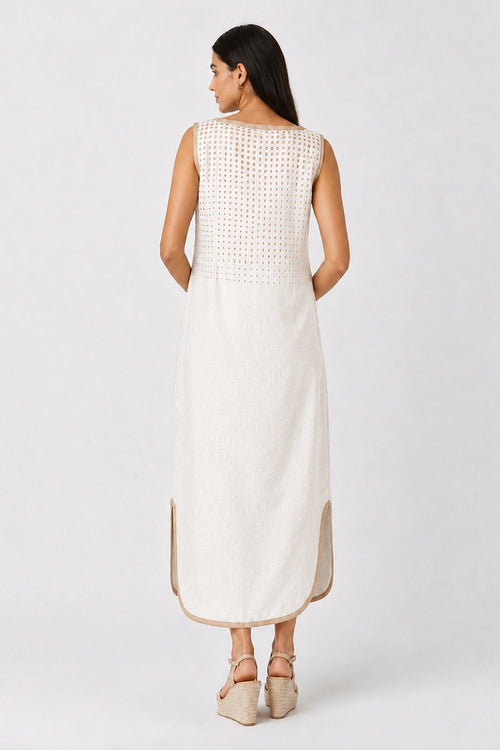 White Sunlit Tiles Roots Dress