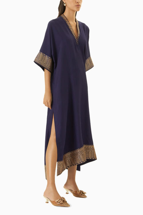 Purple Benaras Border Kaftan
