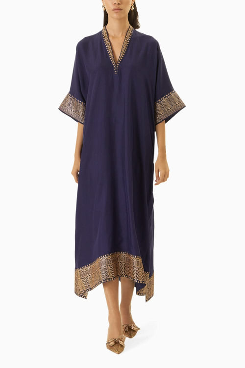 Purple Benaras Border Kaftan
