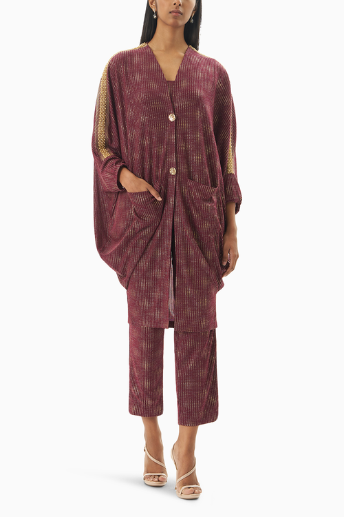 The Maroon Kimono Set