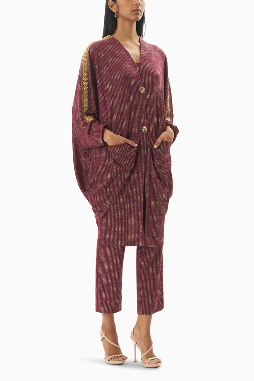 The Maroon Kimono Set
