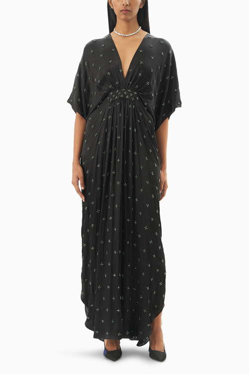 Kim Midnight Black Kaftan Dress