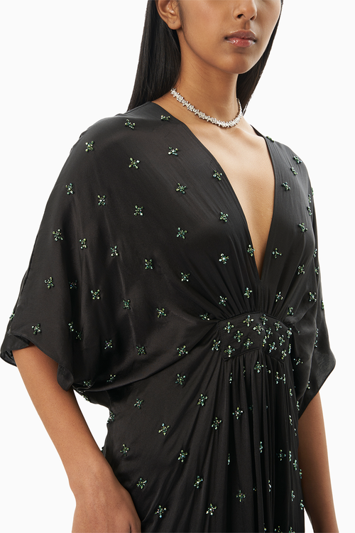 Kim Midnight Black Kaftan Dress