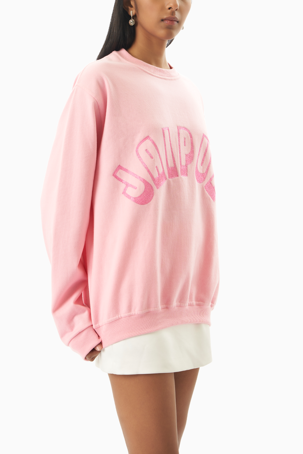 Pink Jaipur Embroidered Sweatshirt