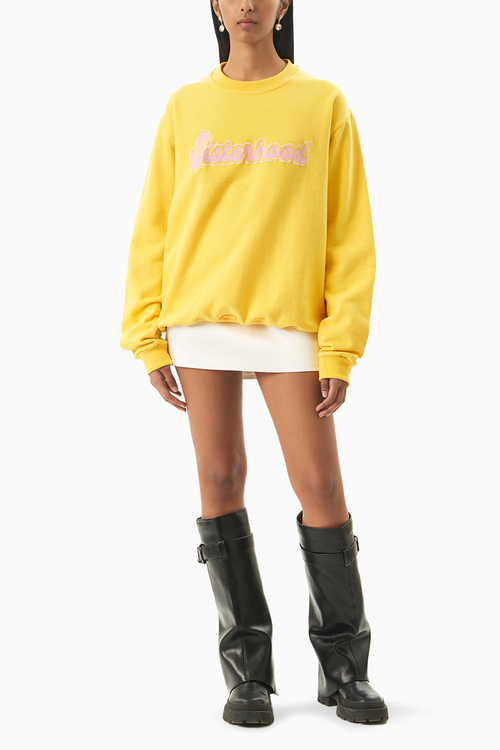 Yellow Sisterhood Embroidered Sweatshirt