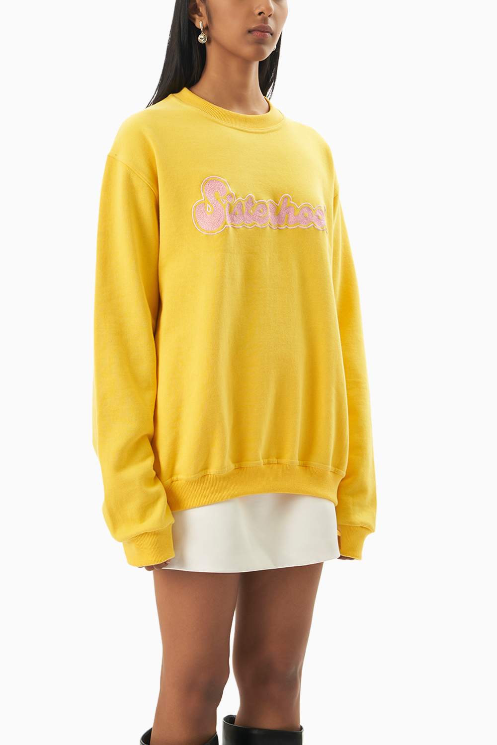 Yellow Sisterhood Embroidered Sweatshirt