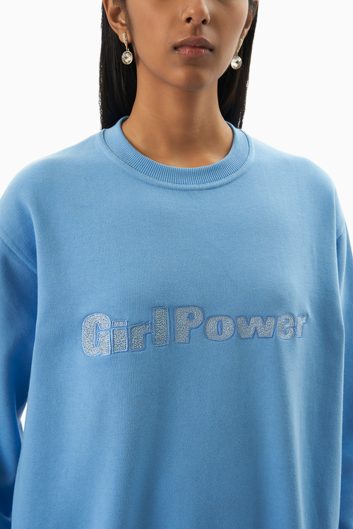 Girl Power Embroidered Sweatshirt