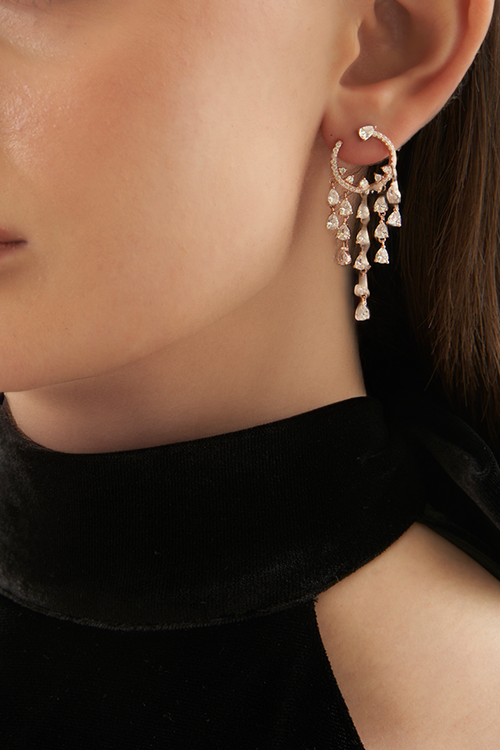 The Crystal Cascade Earrings