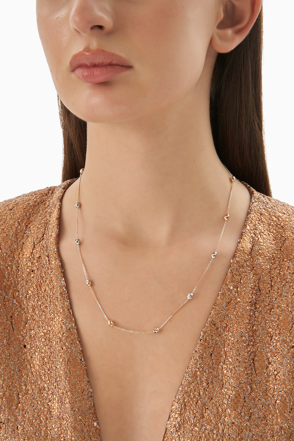 Minimal Multi-Colour Zircon Casual Silver Necklace