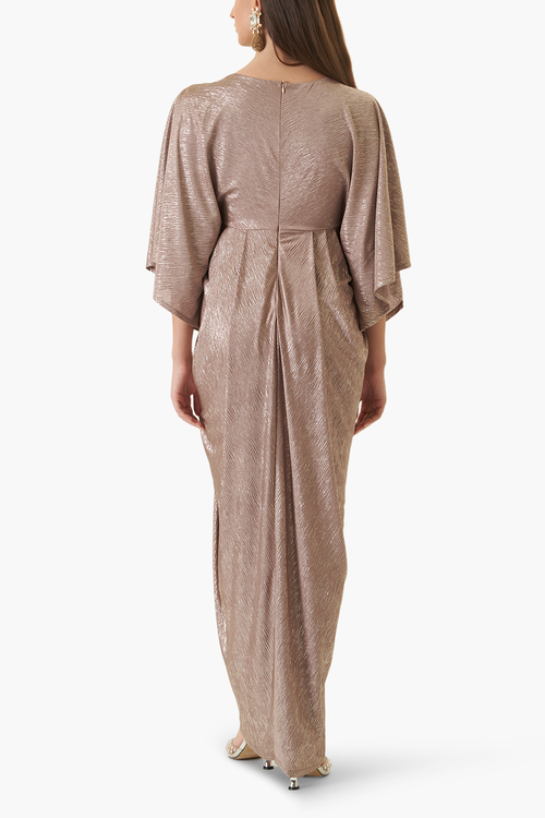 Metallic Draped Kaftan