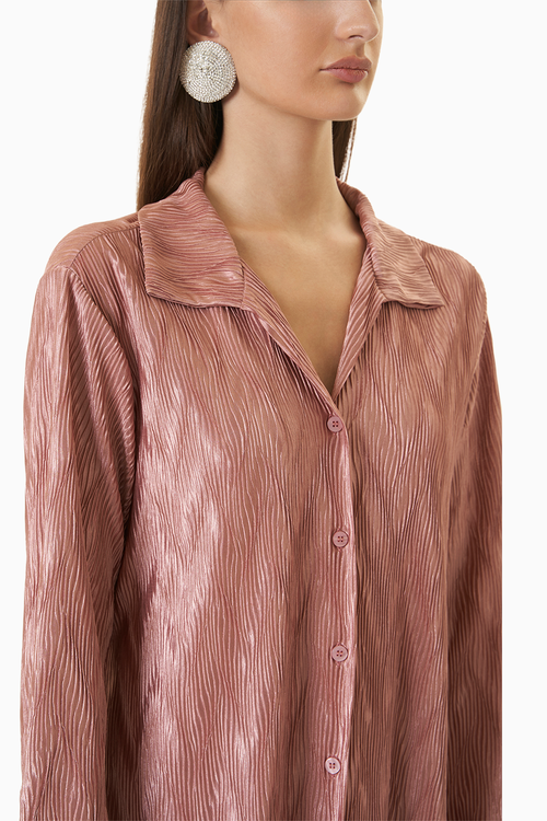 Pink Pleated Pant Set