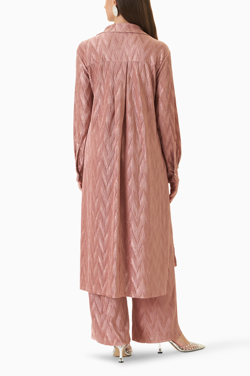 Pink Pleated Pant Set