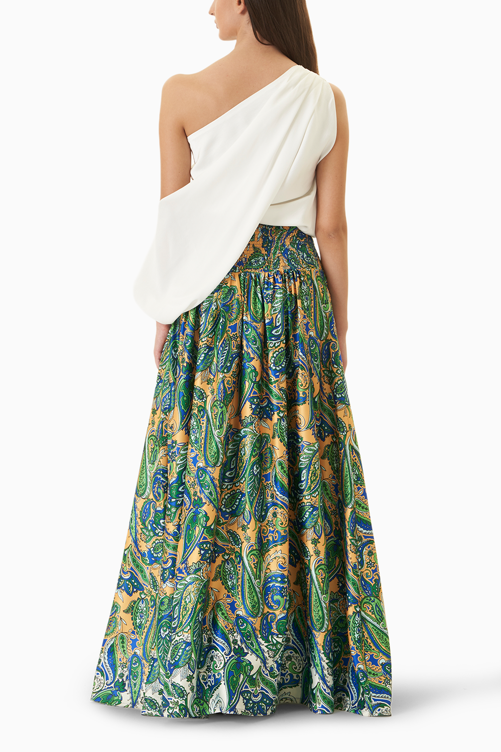 Draped Sleeve Top and Paisley Skirt