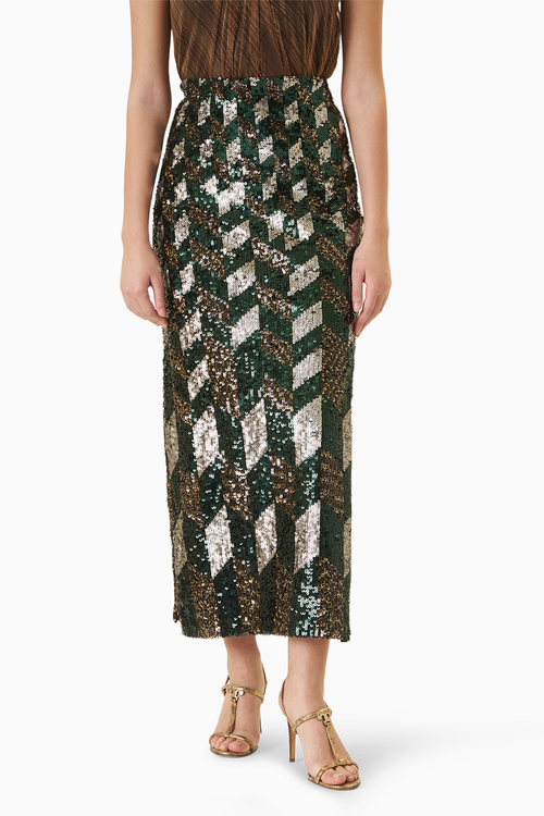 Jewel Tone Sequin Skirt
