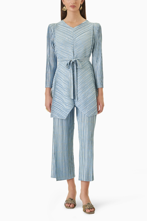 Blue Metallic Co-ord Set
