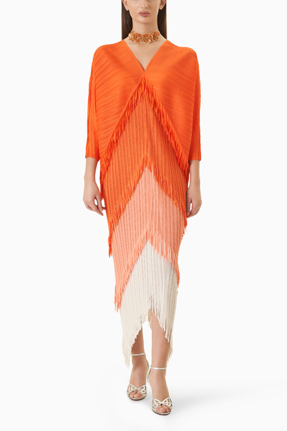 Orange Arianna Fringe Dress