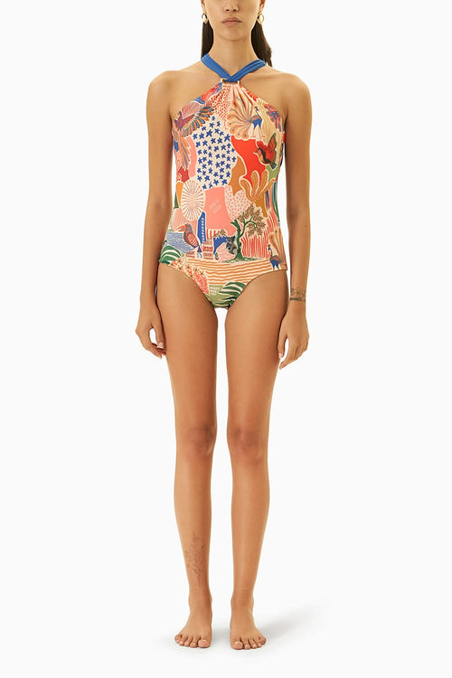 Madagascar Medal Halter Swimsuit