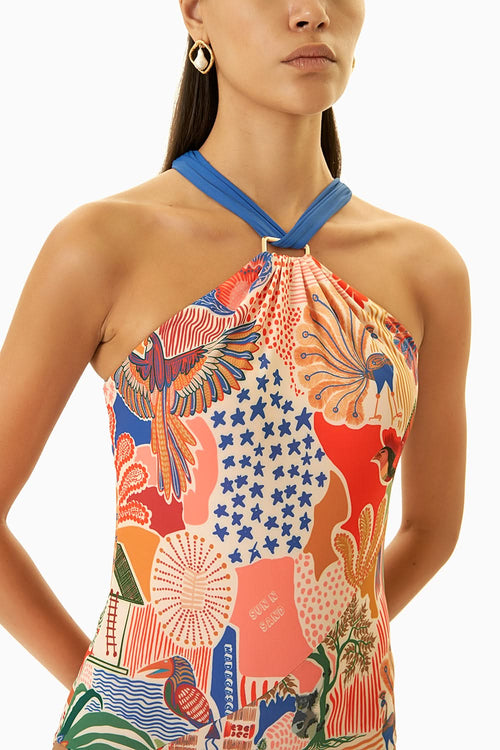 Madagascar Medal Halter Swimsuit