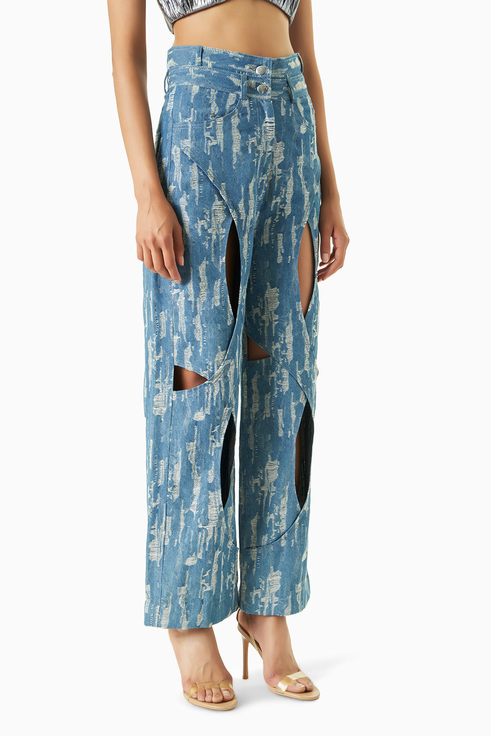 Cutout Denim Trousers