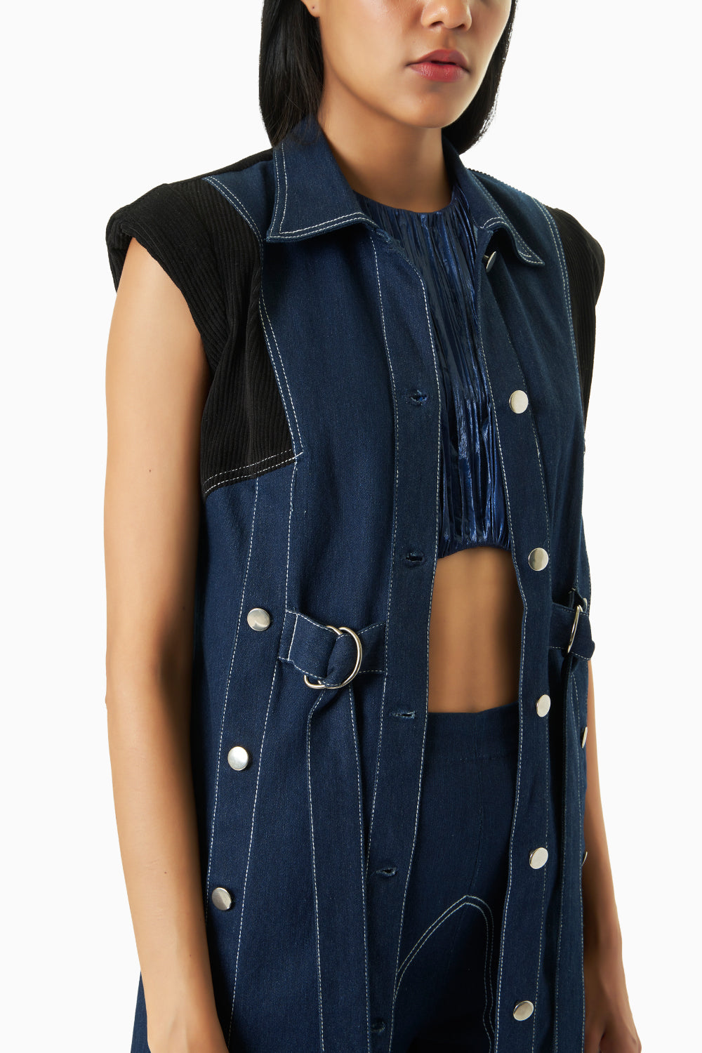 Denim Panelled Trench