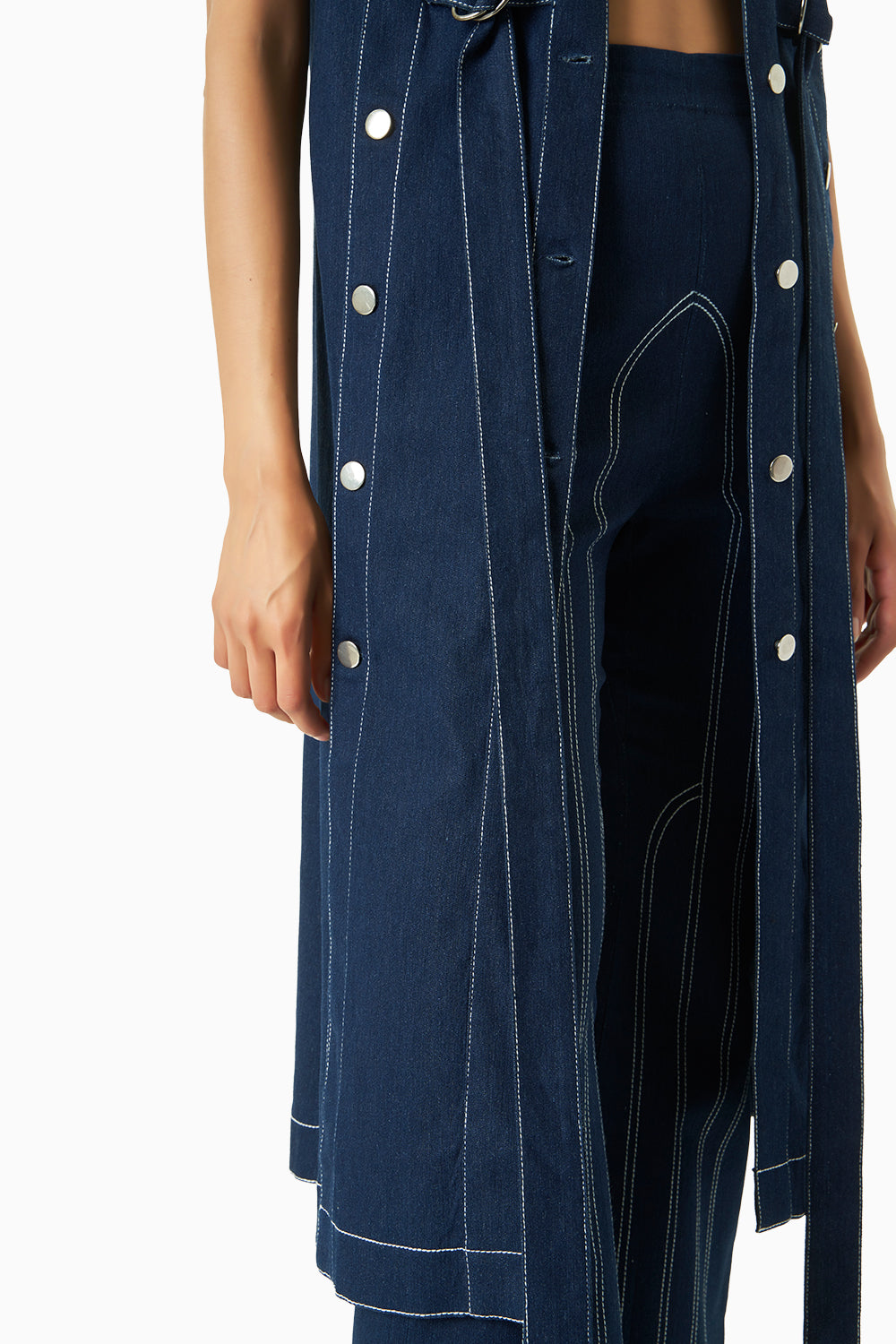 Denim Panelled Trench