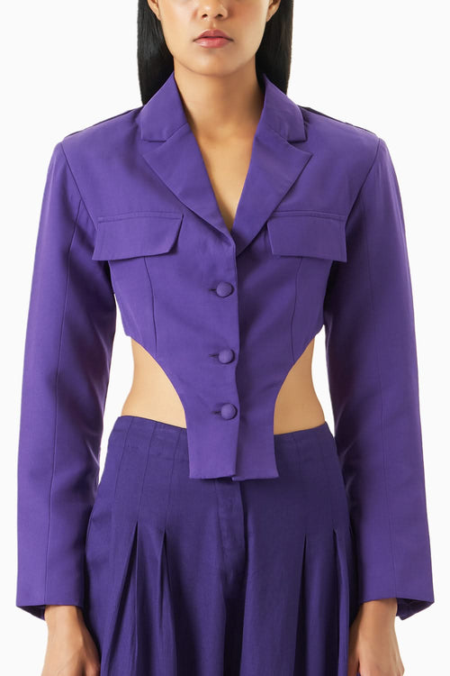 Blackcurrant Asymmetrical Blazer