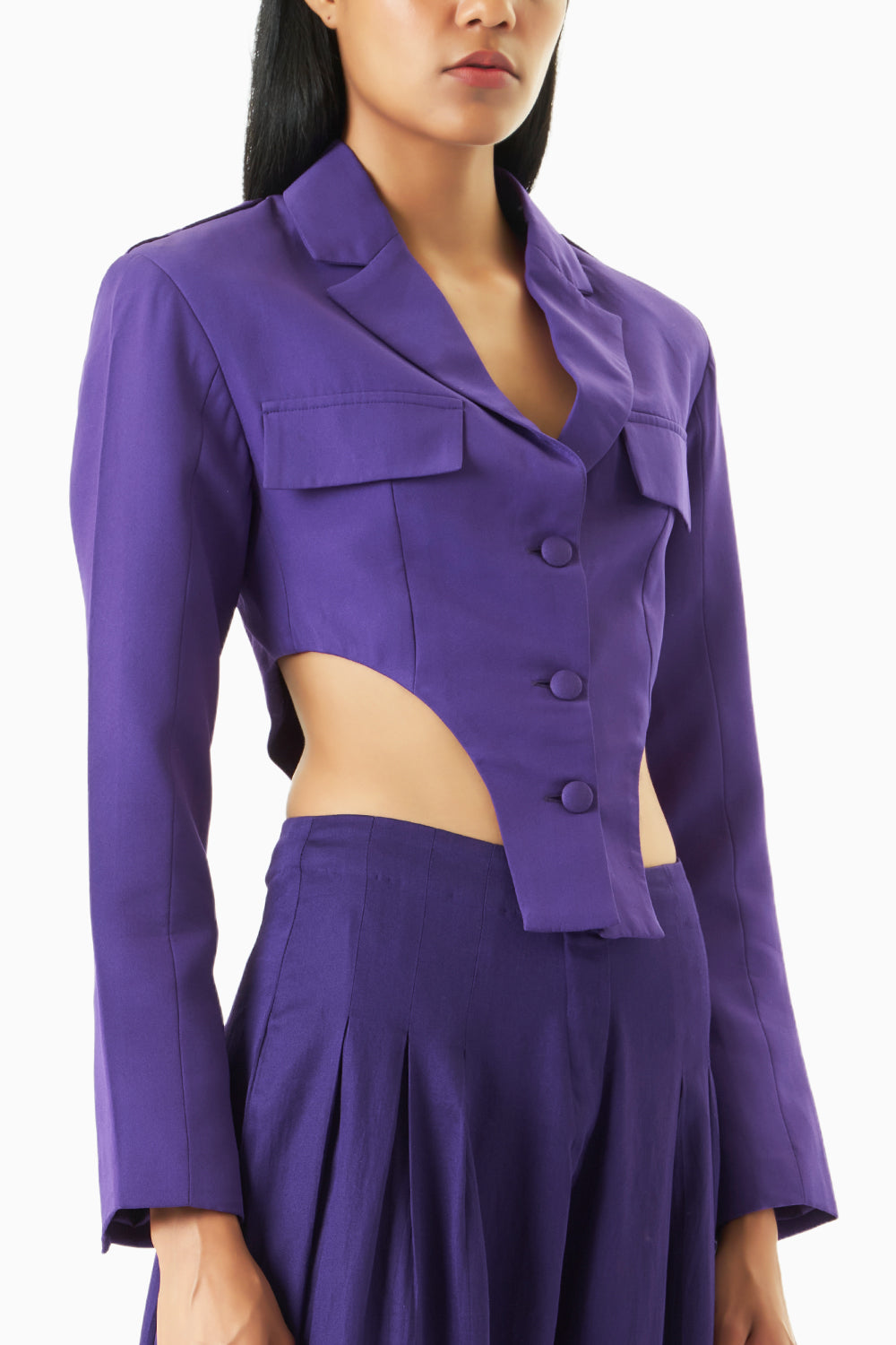 Blackcurrant Asymmetrical Blazer