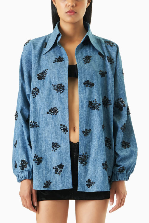 Oversized Shirt with Hand Embellishments