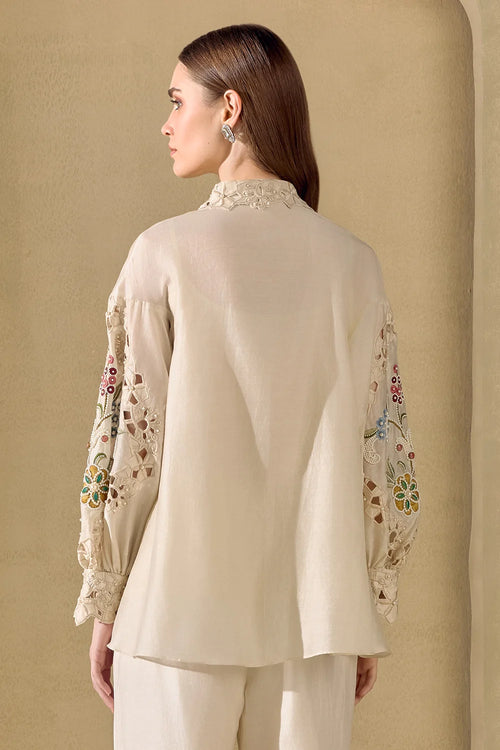 Ivory Fleur Cutout Shirt