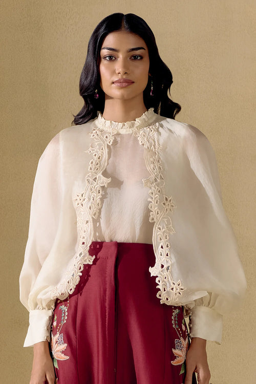Ivory Cutwork Top