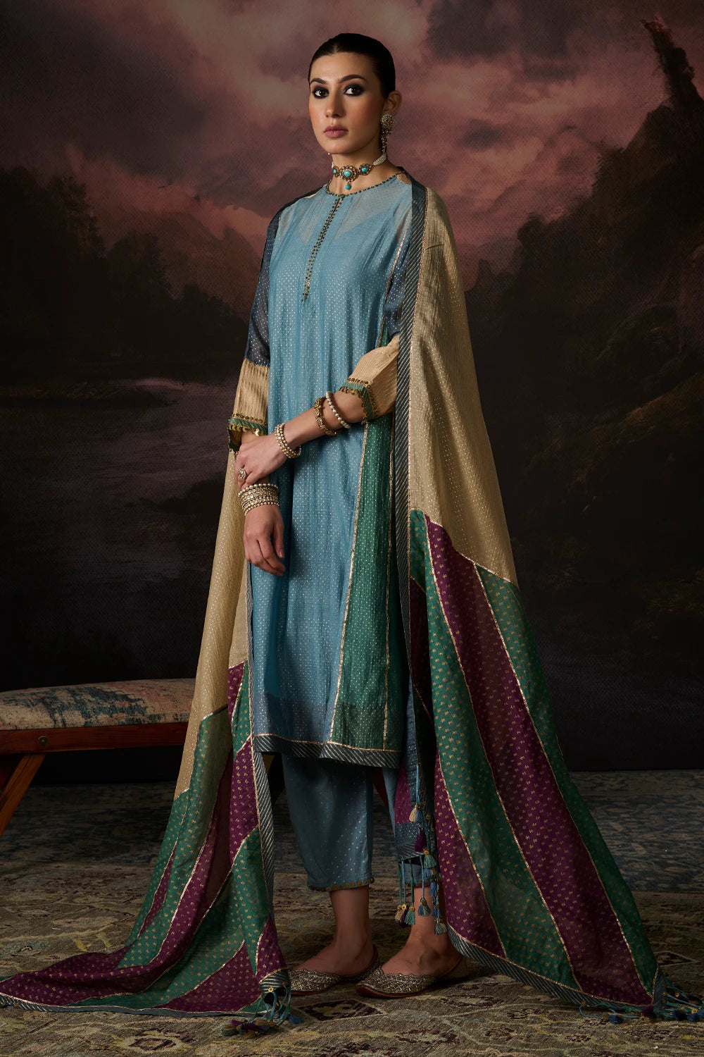 Tara Shades Of Blue Kurta Set