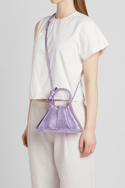 Tina Crinkle Thistle Ruched Mini Baguette Bag