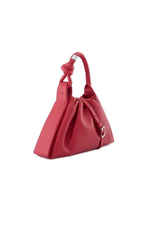Tina Nappa Ruched Mulberry Mini Baguette Bag