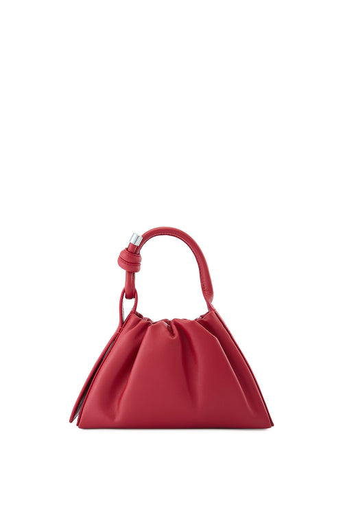 Tina Nappa Ruched Mulberry Mini Baguette Bag